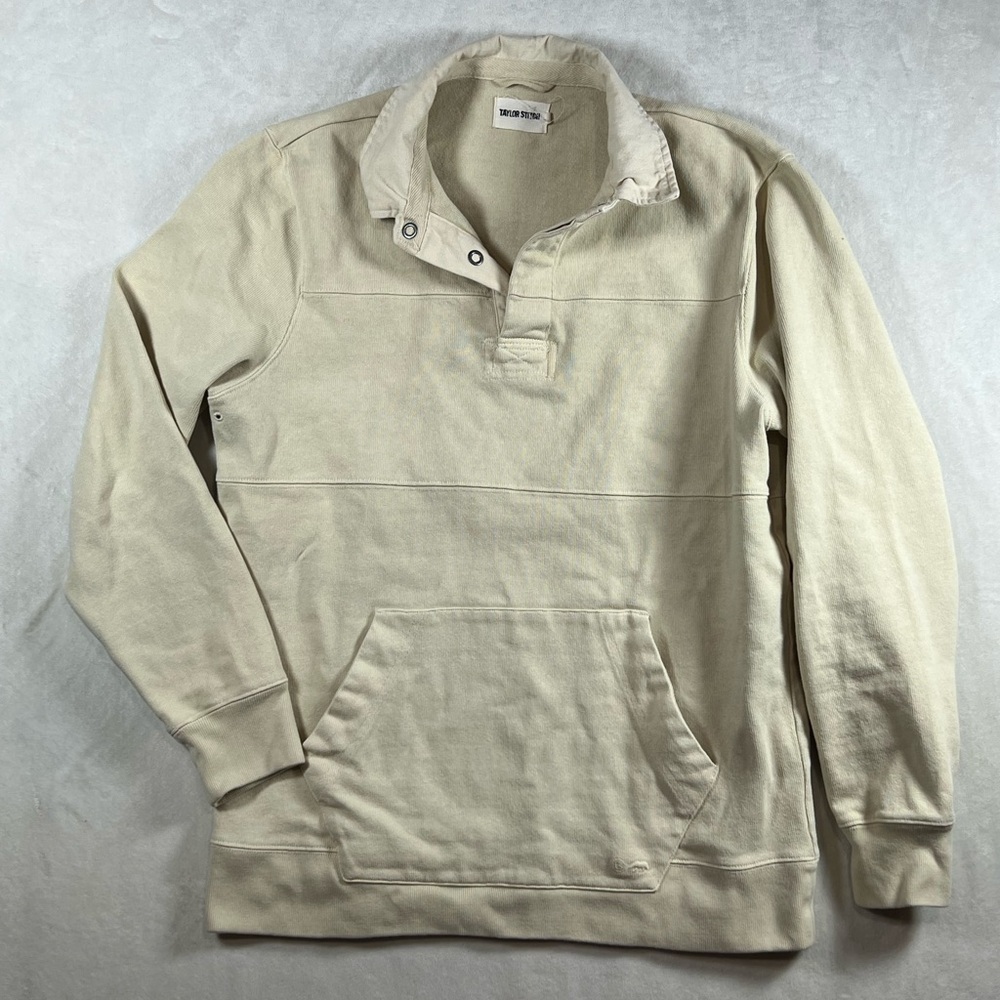 Taylor Stitch Size 38 US S/M Structured Cotton Twill Pullover Sweater Cream